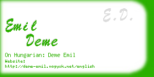 emil deme business card